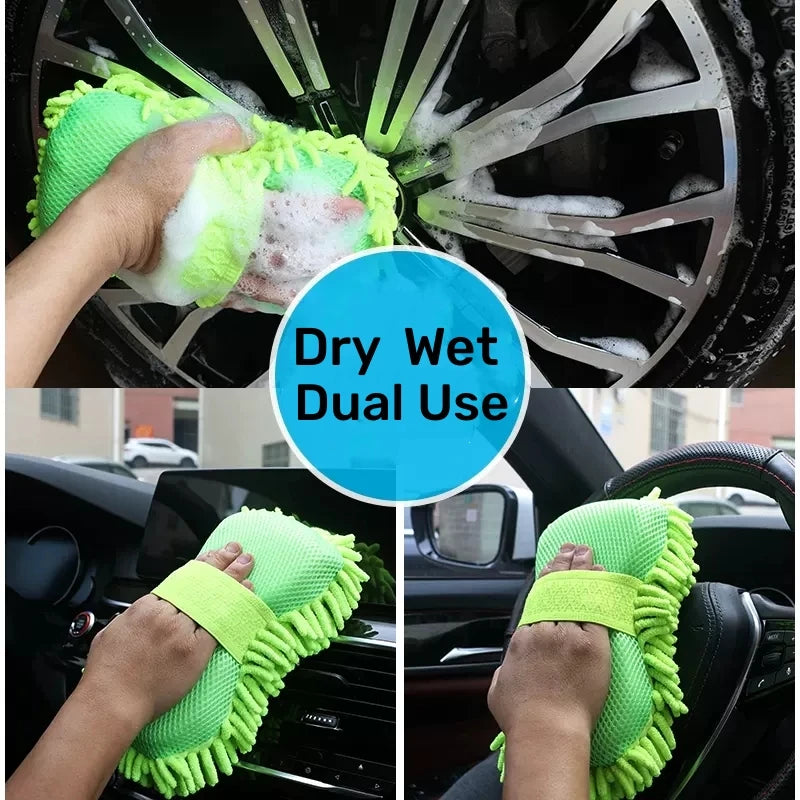 Microfiber Car Washer Sponge Cleaning Car Care Detailing Brushes Washing Towel Auto Gloves Styling Accessories Quick Pick Grocers