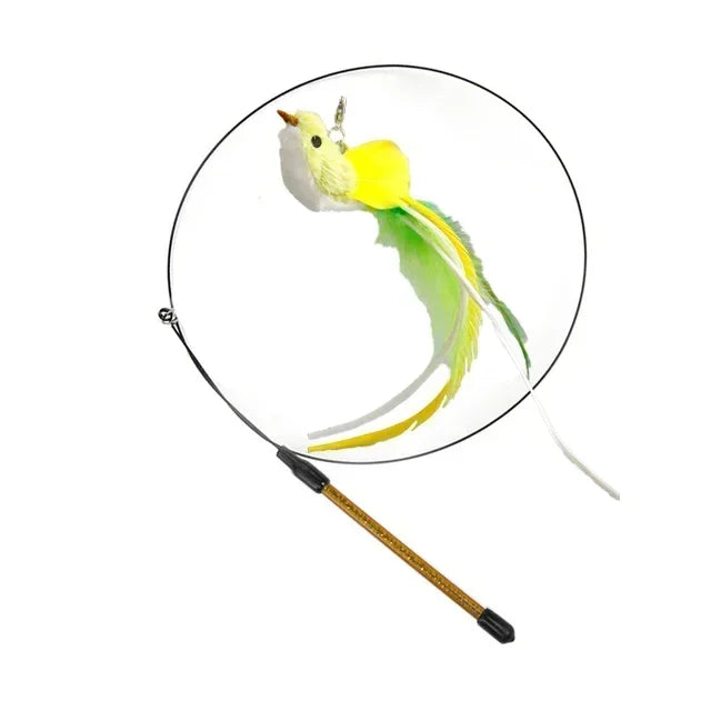 Simulation Bird Cat Toys Funny Interactive Peacock with Bell Cat Stick Toy for Kitten Playing Teaser Wand Toys Pet Cats Supplies Quick Pick Grocers