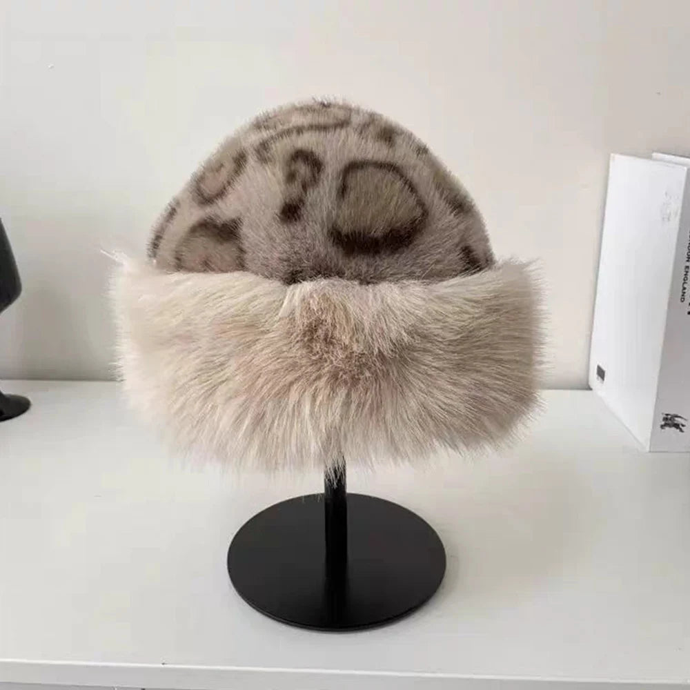 New Fluffy Fur Women's Winter Hat Winter Snow Ski Cap Female Faux Fur Thick Warm Windproof Hat Russian Hat Mink Fisherman's Hat Purest Peak