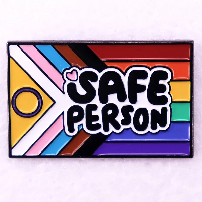 Rainbow LGBT Encourage Letters Metal Enamel Badge Gay Lesbian Asexual Transgender Adaptive Lapel Pin Jewelry Gifts Accessories Quick Pick Grocers