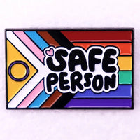 Rainbow LGBT Encourage Letters Metal Enamel Badge Gay Lesbian Asexual Transgender Adaptive Lapel Pin Jewelry Gifts Accessories Quick Pick Grocers