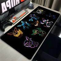Kawaii Japan Anime Mouse Pad PC Colorful E-eevee Gamer Cabinet Mousepad HD P-pokemonS Keyboard Rug Laptop Gaming Rubber Desk Mat Quick Pick Grocers