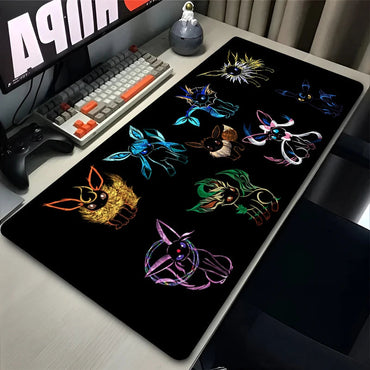 Kawaii Japan Anime Mouse Pad PC Colorful E-eevee Gamer Cabinet Mousepad HD P-pokemonS Keyboard Rug Laptop Gaming Rubber Desk Mat Quick Pick Grocers