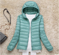 Women Puffer Jacket 15 Colors Plus Size 5XL 6XL 7XL 2025 New Spring Autumn Female Ultra Lightweight Packable Hooded Down Coats Quick Pick Grocers