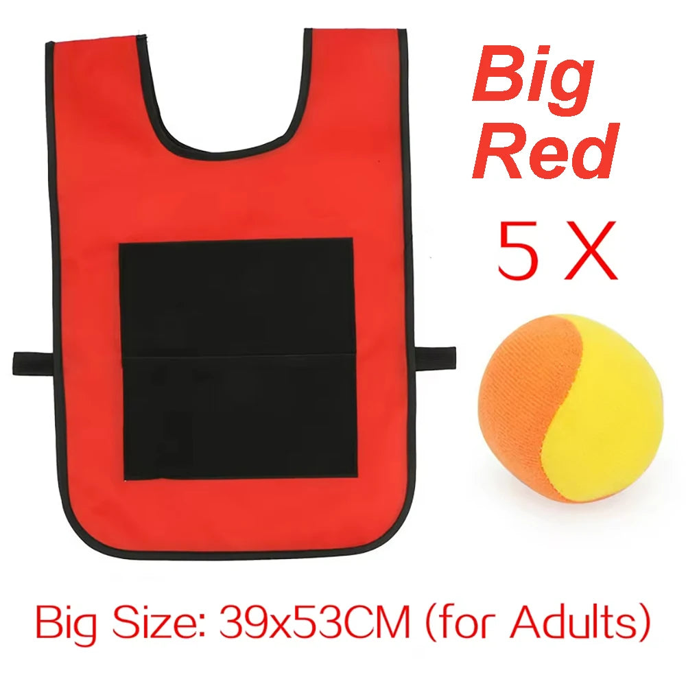 Sticky Dodge Ball Game Vest Outdoor Sports Toy Jersey Fabric  Props Throw Catch Soft Fleece Balls Safe for Kids Teens Adults Quick Pick Grocers