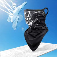 Skull Print Quick-drying Bandana Summer Scarf Breathable Half Face Cover Reusable Neck Gaiter Mask Sport Cycling Hiking Fishing Quick Pick Grocers