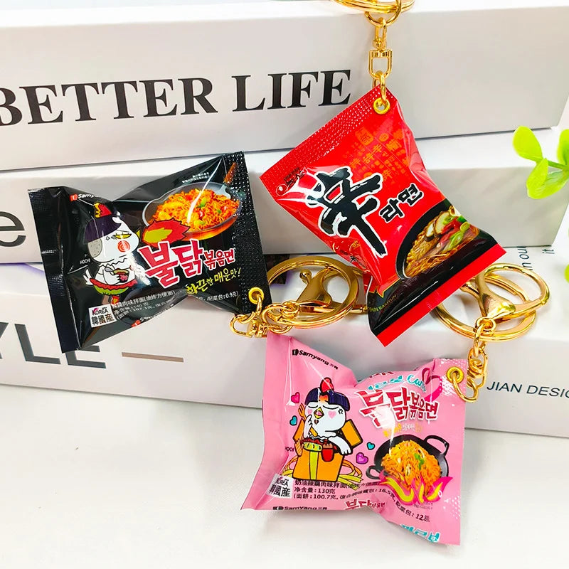 Simulation Instant Noodles Keychain On The Phone Mini Snacks Pendant Bag Pendant Christmas Gifts For The New Year Econic Blanks
