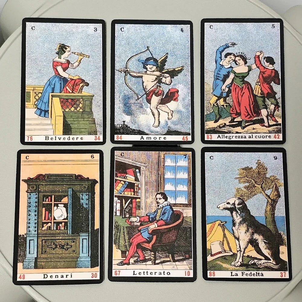 52 Pcs Oracle Sibyl Cards 9*6cm Every Day Oracle Deck Sibilla Italian Deck For Party Game, Birthday Gift Econic Blanks