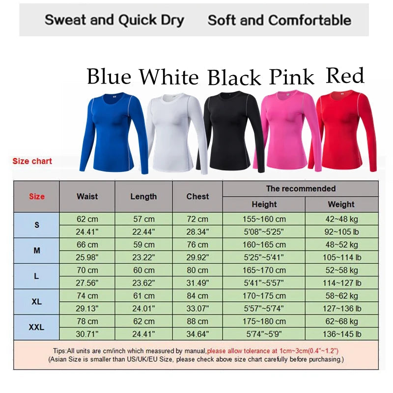 Base Layer Fitness Sport Shirt Quick Dry Women long Sleeves Top Gym jogging lady T-shirt Train Workout Clothing White Yoga Shirt Quick Pick Grocers