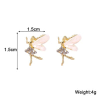 Pure White Women's Dangle Earrings Blooming Flower Acrylic Enamel Butterfly Imitation Pearl Heart Hanging Earrings Elegant brinc Econic Blanks