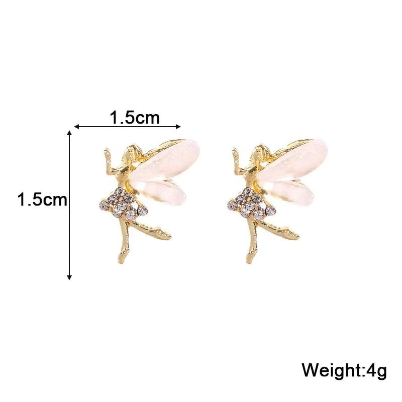 Pure White Women's Dangle Earrings Blooming Flower Acrylic Enamel Butterfly Imitation Pearl Heart Hanging Earrings Elegant brinc Econic Blanks
