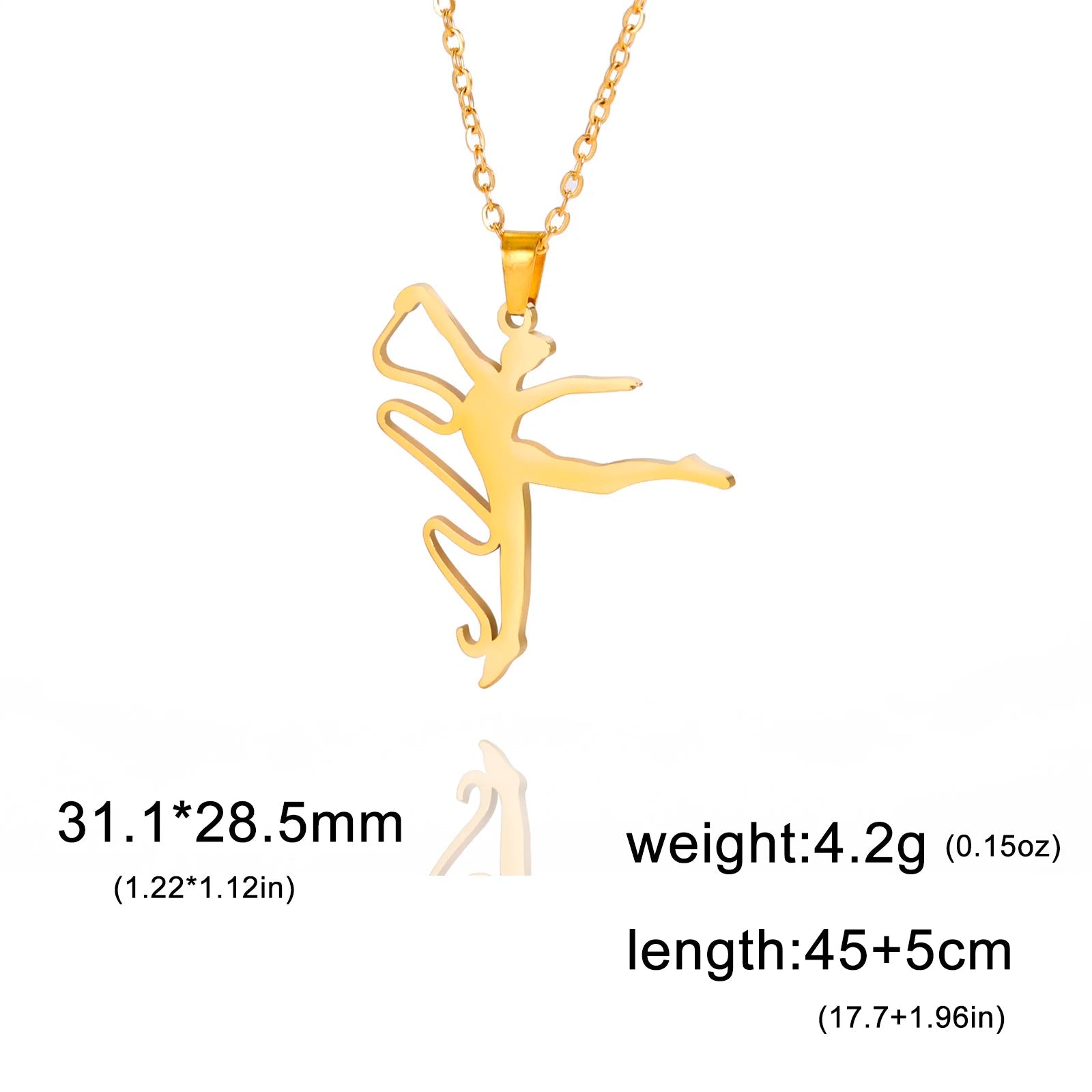 Rhythmic Gymnastics Necklace Women Trend 2025 Gymnast Stainless Steel Jewelry BFF Dancer Girl Sport Accessories Mother Day Gift Quick Pick Grocers