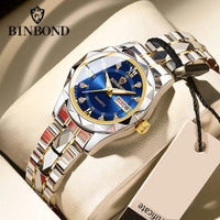 BINBOND B2521 Top Brand Luxury Fashion Business Womens Quartz Watches 30M Waterproof Week Date Clock Sport Womens Wristwatch Quick Pick Grocers