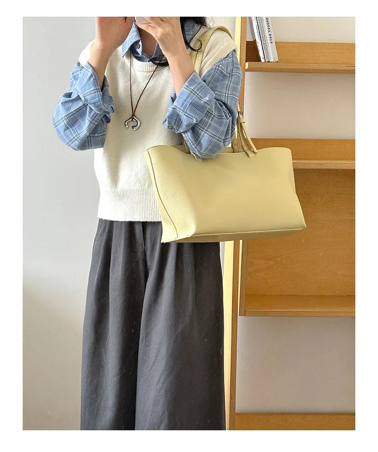Casual Soft Tote Women Bag PU Leather Shoulder Bags for Women 2026 NEW High Quality Handbags and Purses Large Shopper Purses Quick Pick Grocers