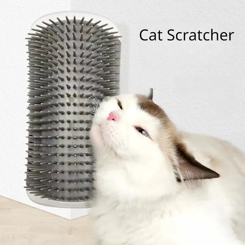 Cat Corner Brush Comb Massager for Cat Arch Plastic Scratcher Remove Hair Comb Grooming with Catnip Cat Self Cleaning Cat Supply Econic Blanks