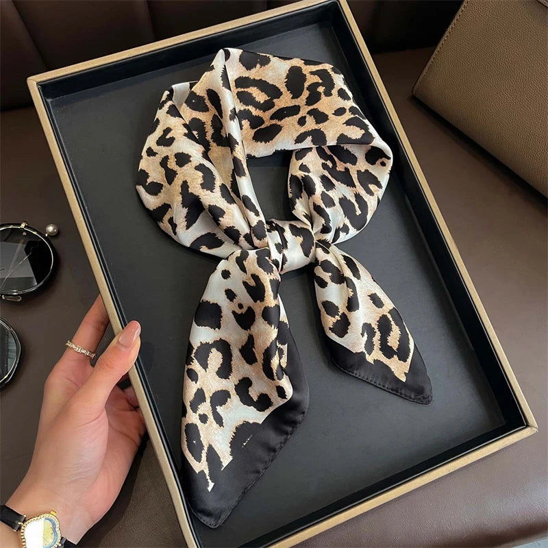 Bohemian Style Print Luxury Brand Silk Square Scarf Women Satin Shawls Neckerchief Wrap Scarves Bandana Hair Hjiab Floral Quick Pick Grocers