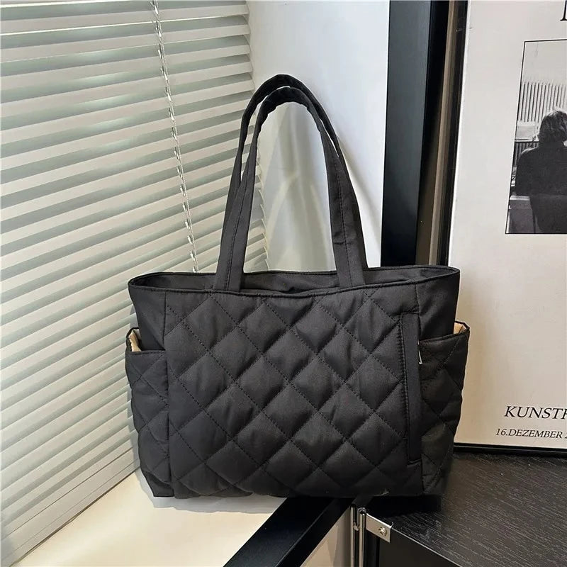 Rectangular Large Capacity Single Shoulder Bag for Commuting To Work Korean Style Women's Tote Bag Lightweight Casual Handbag Quick Pick Grocers