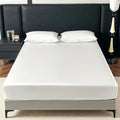 Satin Elastic Fitted Sheet Solid Mattress Cover 360 Band Bed Sheet for Single Double Couple King Queen Full Twin Bedsheet Quick Pick Grocers