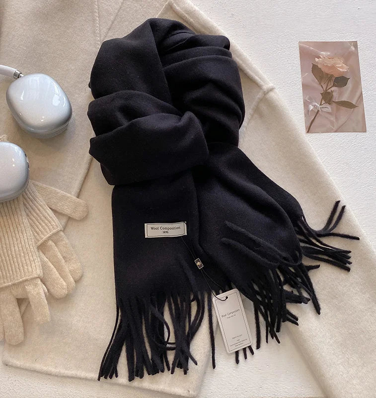 Luxury Winter Wool Scarf Women Cashmere Warm Pashmina Brand Foulard Female Shawls Wraps Thick Soft Bufanda Scarves Stole 2024 Quick Pick Grocers