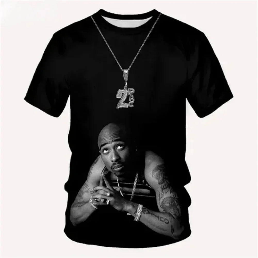 New T-Shirt Harajuku Men T-Shirt Fashion 2pac Graphic T Shirts Hip Hop Men's T-Shirts Summer Tops T-Shirts Man Designer Clothes Quick Pick Grocers