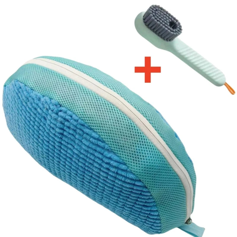 1/2/4PCS Shoe Washing Machine Bag with Liquid Shoe Brush Set Durable Laundry Shoe Bag and Soft Bristle Clean Brush for All Shoes Econic Blanks
