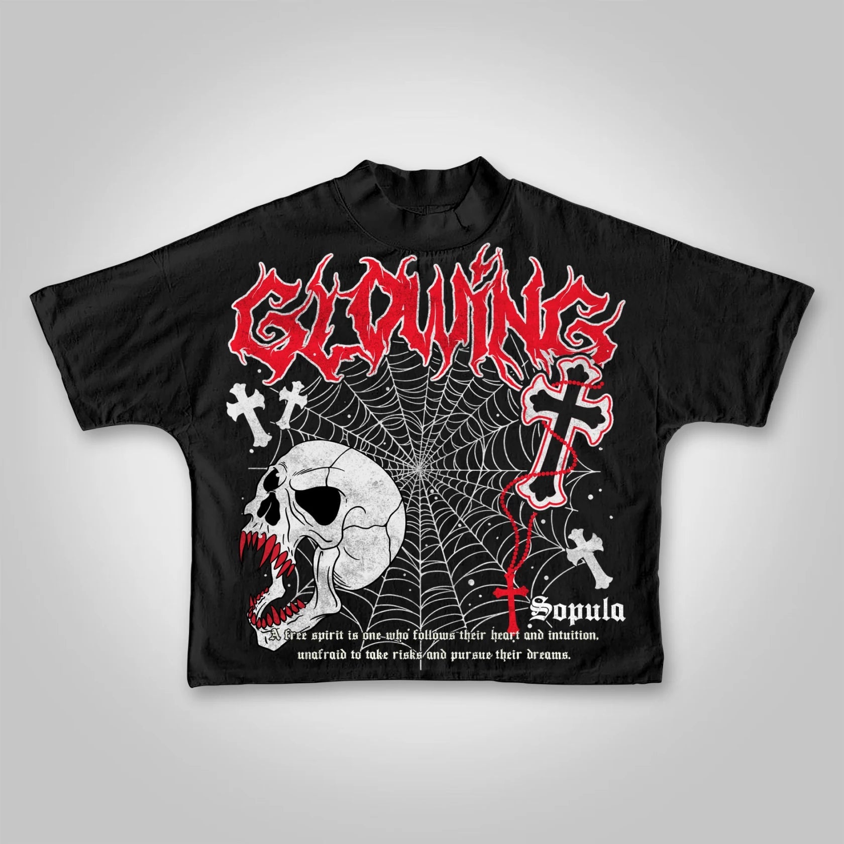 Vintage Dark Centipede Skeletal Graphic Cotton Print T-shirt Men Y2K Summer Short Sleeves Oversize T-shirt Women Casual Tee Tops Quick Pick Grocers