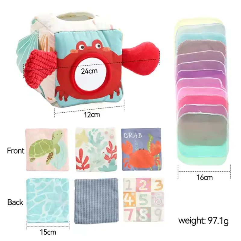 Montessori cloths Toys Magic Cotton Animal Tissue Box Kids Finger Exercise Cloth Busy Box Toys Baby Educational Activity Sensory Purest Peak
