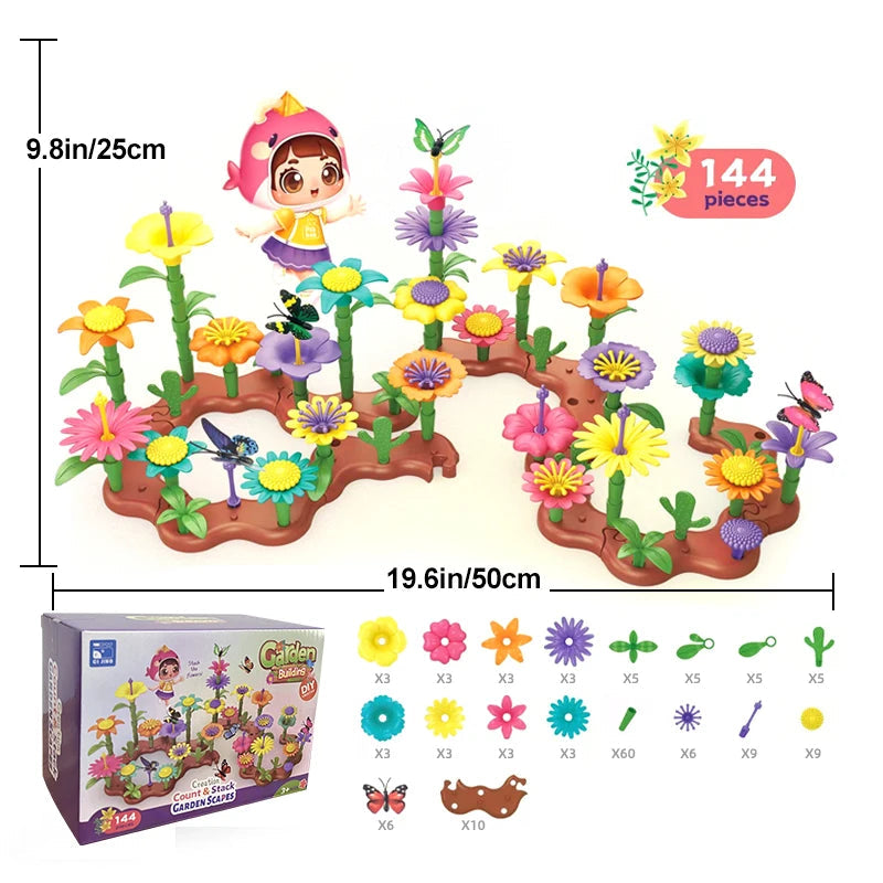 Grow Their Imagination with STEM Educational Flower Garden Building Toy - Perfect Gift for 3-7 Year Old Boys & Girls! Quick Pick Grocers