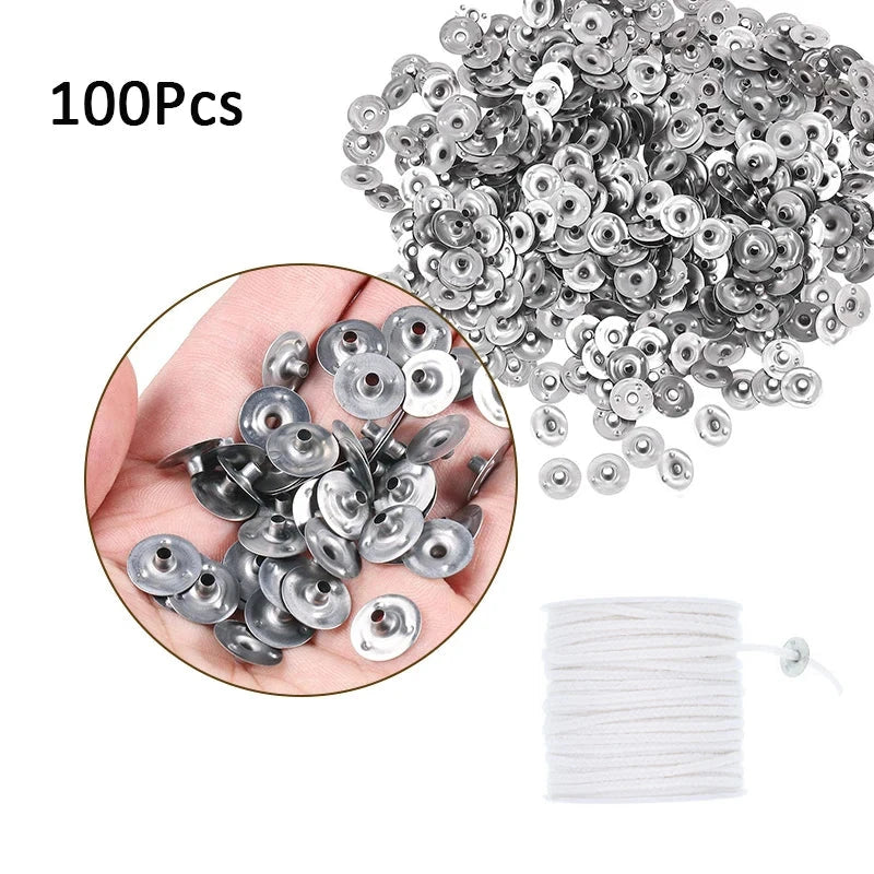 120Pcs Waxed Cotton Candle Wicks with Stand Original Smokeless Candle Wick for DIY Candle Silicone Mold Candle Making Supplies Econic Blanks