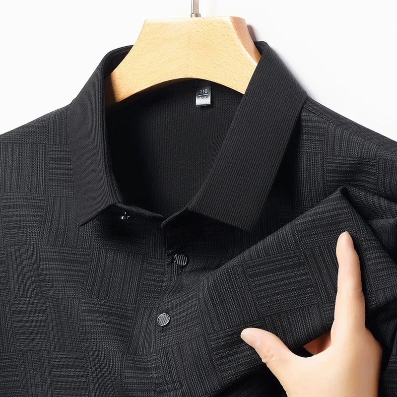 2024 Men's New Printed Business Casual Short sleeved POLO Shirt Fashion Short sleeved Comfortable and Breathable Top Quick Pick Grocers