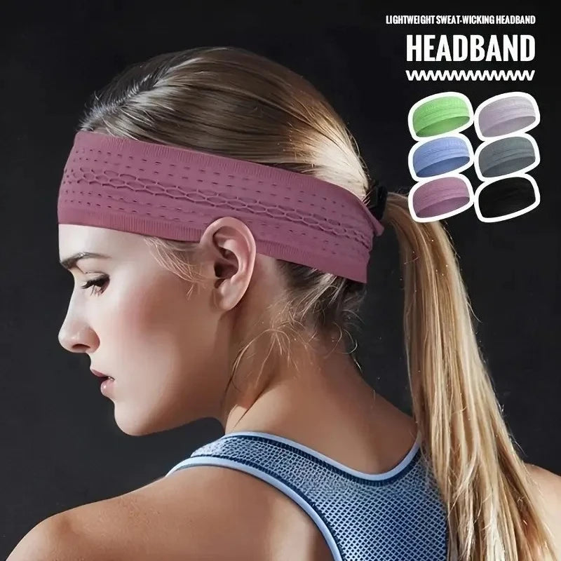 1PC Non-Slip Sport Headbands Moisture Wicking Workout Sweatband for Men & Women Fitness Running Cycling Football Yoga Hairband Quick Pick Grocers