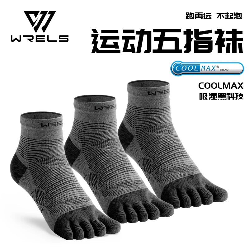 WRELS Coolmax Sports Socks Comfy Elastic Shock-proof Breathable Run Knitted Socks High Performance Athletic Five Toe Socks Quick Pick Grocers