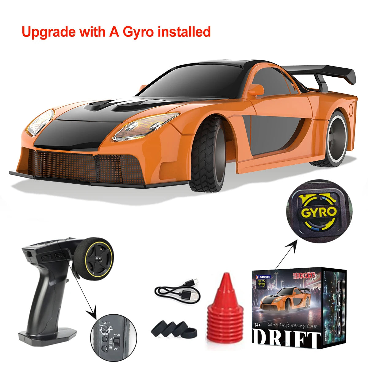 Upgraded Gyro 1/43 RC Drifting Car Racing RTR 4WD High Speed Radio Control Model 2.4G Drift Race Vehicle Mini Gifts Econic Blanks