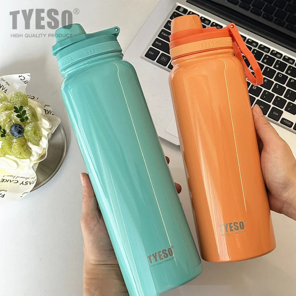 Tyeso Stainless Steel Thermal Water Bottle Portable Tumbler Sport Vacuum Flask Keeps Cold and Heat Thermal Mug Car Insulated Cup Econic Blanks