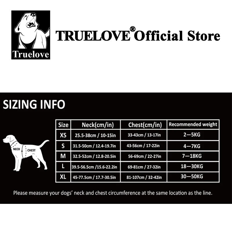TRUE LOVE Pet Harness No Pull Nylon Reflective Dog Harness Adjustable Comfortable Control Step-in Brilliant Truelove TLH5654 Quick Pick Grocers