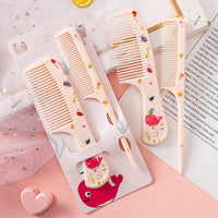 2Pcs/Set Cute Kids Hairdressing Comb Tail Comb for Girls Whale Dinosaur Giraffe Unicorn Hair Comb Kids Quick Pick Grocers