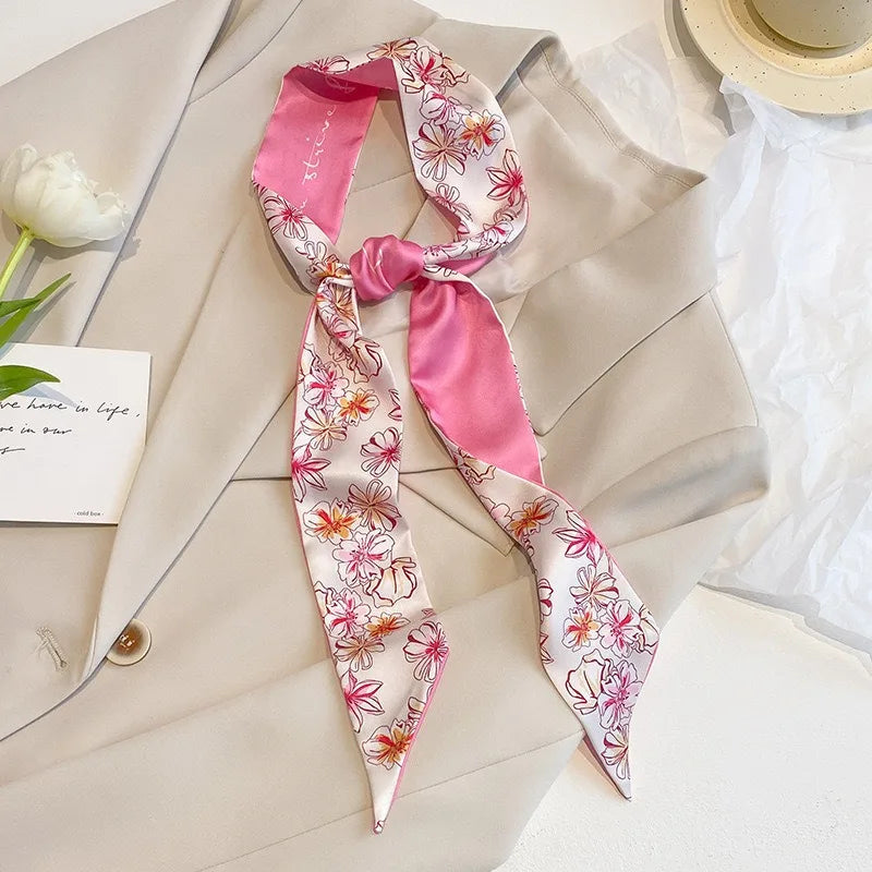 Cashew flower silk scarf, double-sided printed headband, ins decoration, versatile triangle scarf accessories Quick Pick Grocers