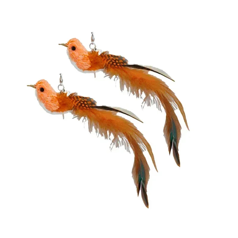 Simulation Bird Cat Toys Funny Interactive Peacock with Bell Cat Stick Toy for Kitten Playing Teaser Wand Toys Pet Cats Supplies Quick Pick Grocers