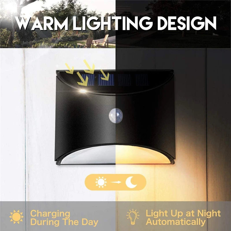 LED Solar Light Outdoor Motion Sensor Wall Lights Waterproof Garden Wall Lamp Solar Power Lighting Decorative Wall Stair Fence Quick Pick Grocers