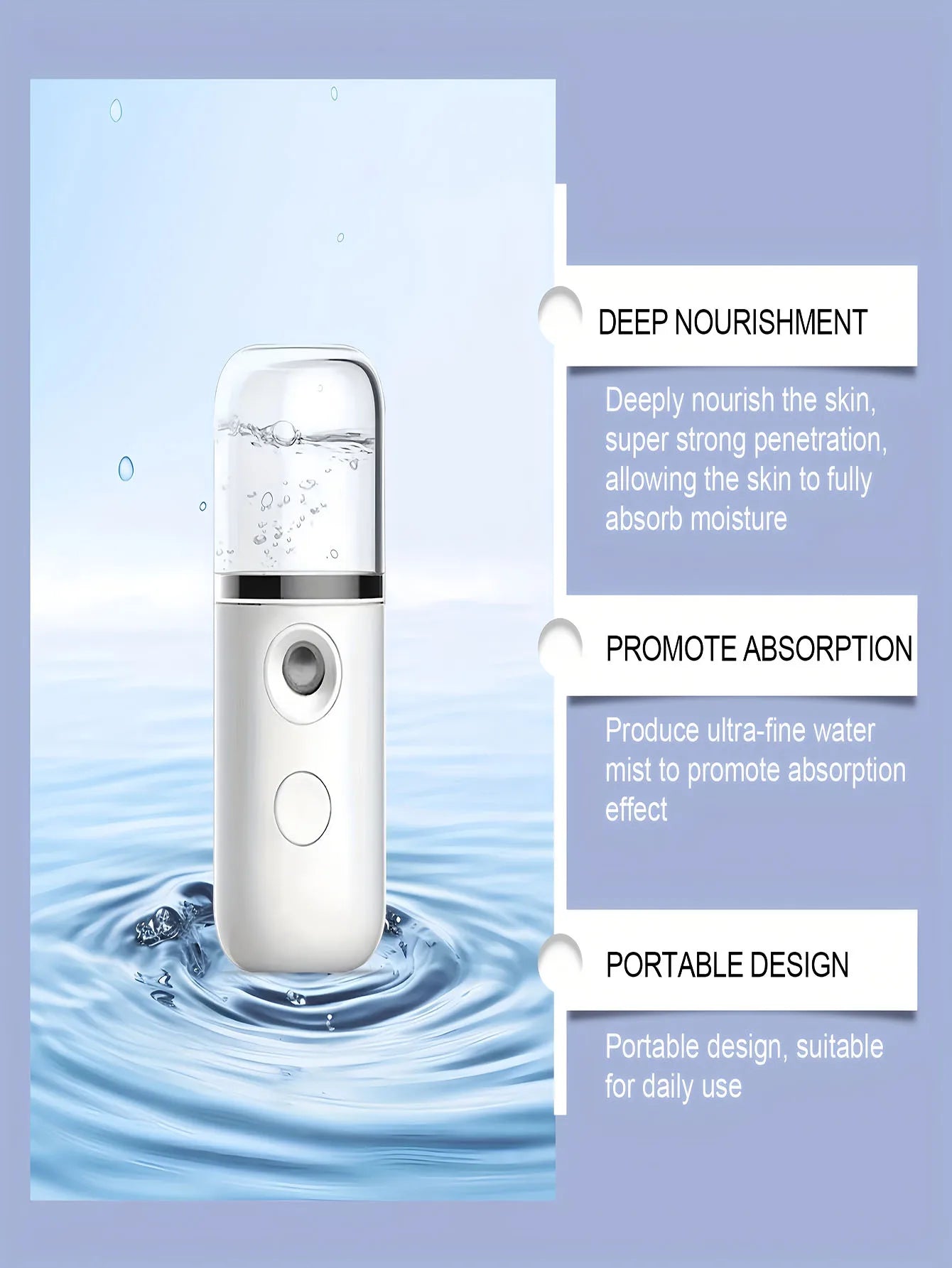 USB Mist Facial Sprayer  Humidifier Rechargeable Nebulizer Face Steamer Moisturizing Beauty Instruments Face Skin Care Tools Quick Pick Grocers
