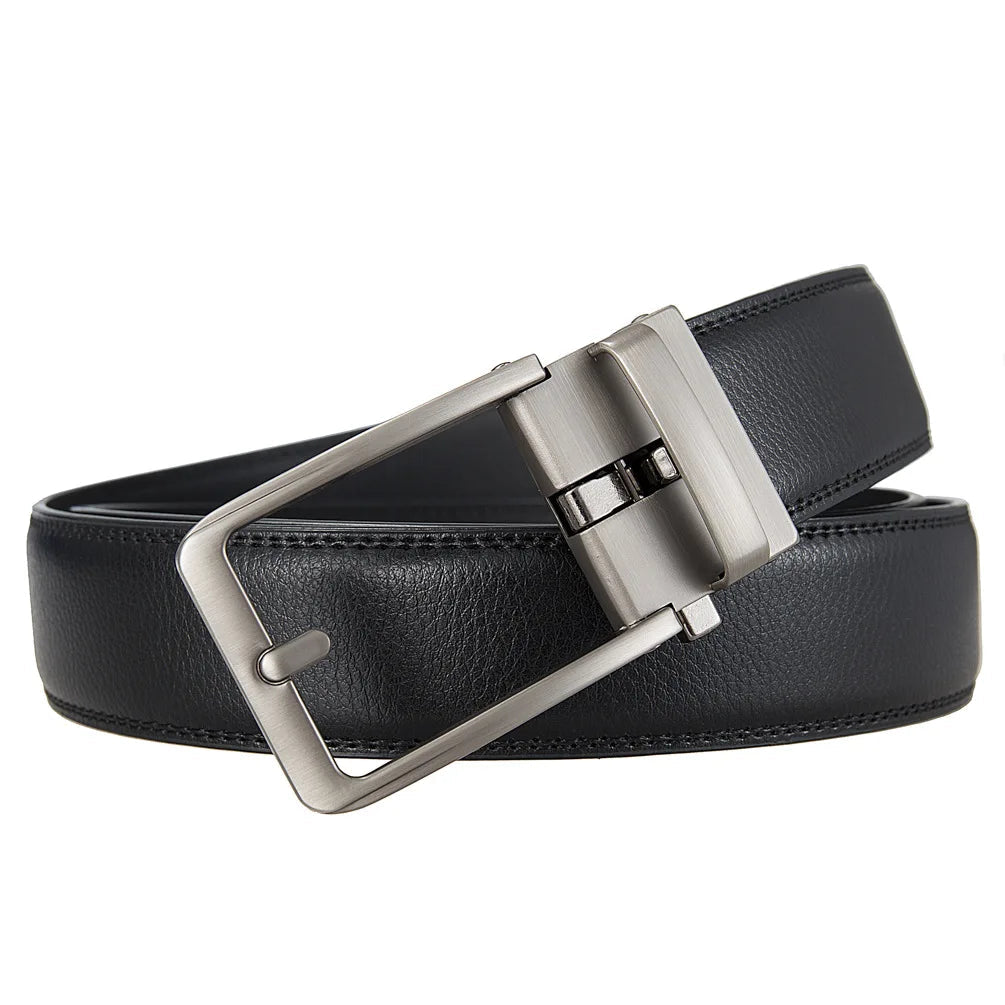 Men's Leather Belts Fashion Automatic Buckle Cowskin Male Belts Luxury Designer Black Brown 3.5cm Quick Pick Grocers