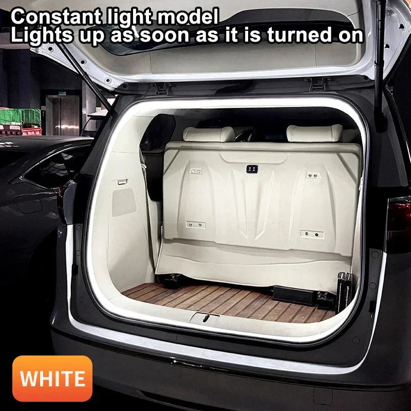 LED Car Trunk Light Strip Automatic On/Off Sensor Ambient Light Bar Waterproof Concealed Installation for Auto Decor Accessories Econic Blanks