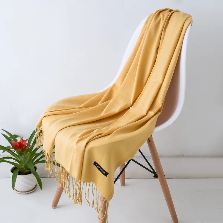 Fashion Solid Scarf Women Cashmere Soft Winter Warm Scarves Hijab Female Long Headband Shawl Wraps Bandana Foulard 2022 Echarpe Quick Pick Grocers