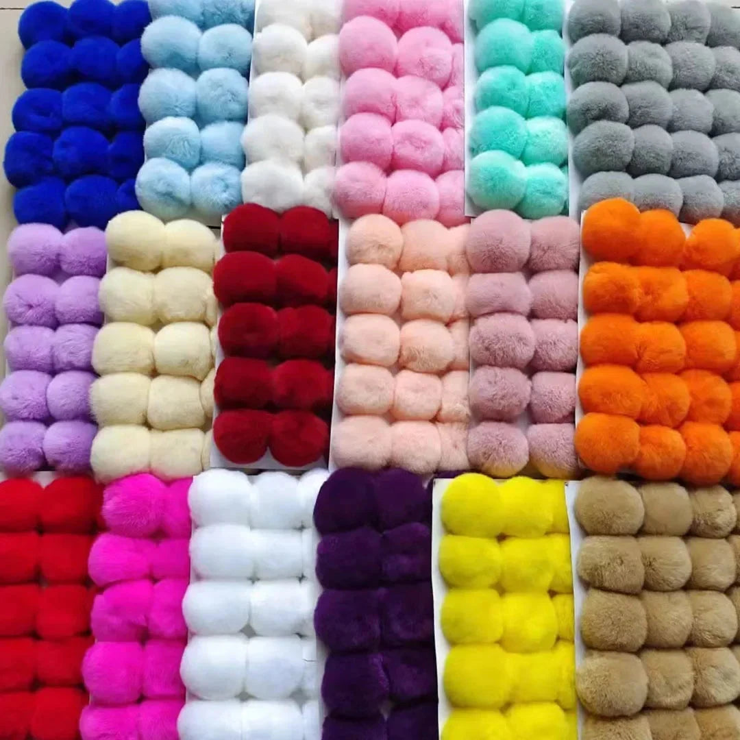 Pompom 5cm 6cm 8cm Fluffy Fur Ball Soft Pompon DIY Pompons For Keychain Sewing On Scarf Hats Shoes Apparel Craft Supplies Econic Blanks
