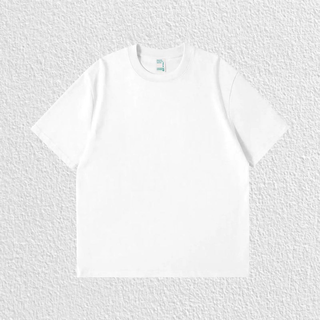 Pure White 260g Heavy T-shirt Men's Summer Pure Cotton Short-sleeved New Men's and Women's Streetwear Quick Pick Grocers