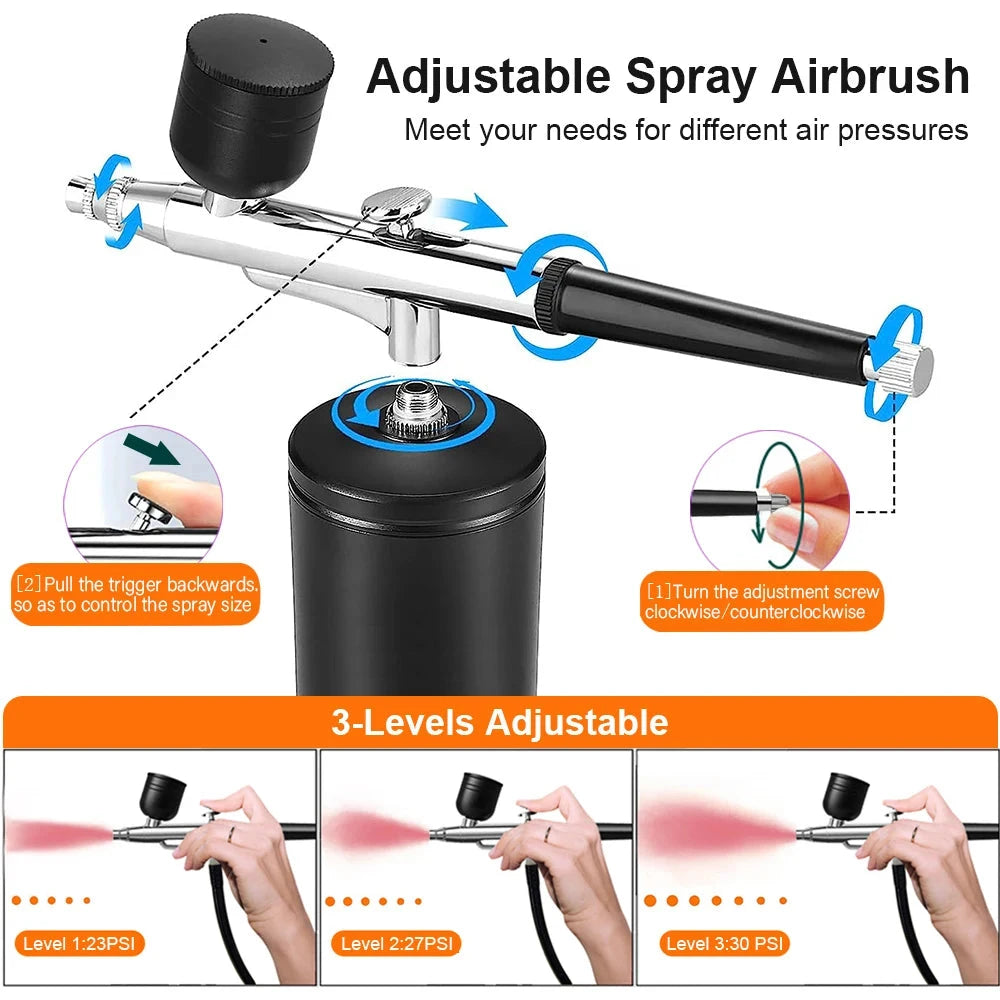 Airbrush Nail with Compressor Portable Air Brush with Compressor For Nails Art Cake Painting Craft Airbrush Nail Art Compressor Econic Blanks