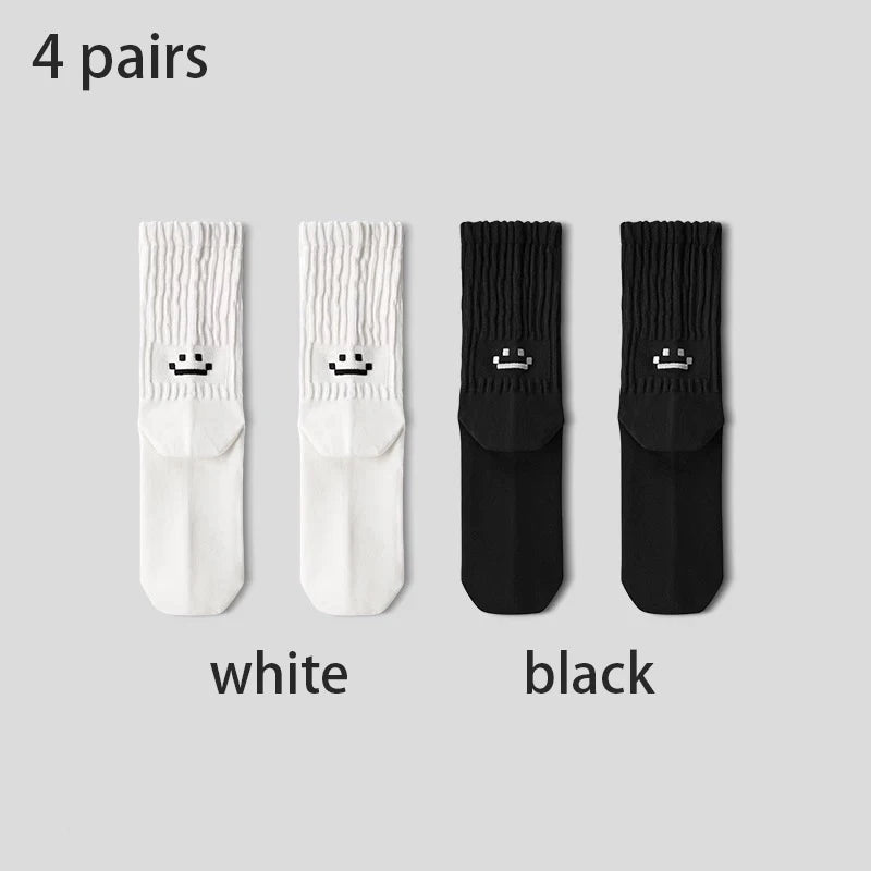 4 Pairs Men's Cotton Work Socks Cushioned Long Running Breathable Ankle Crew Socks  Casual Socks for Men Cycling socks Quick Pick Grocers