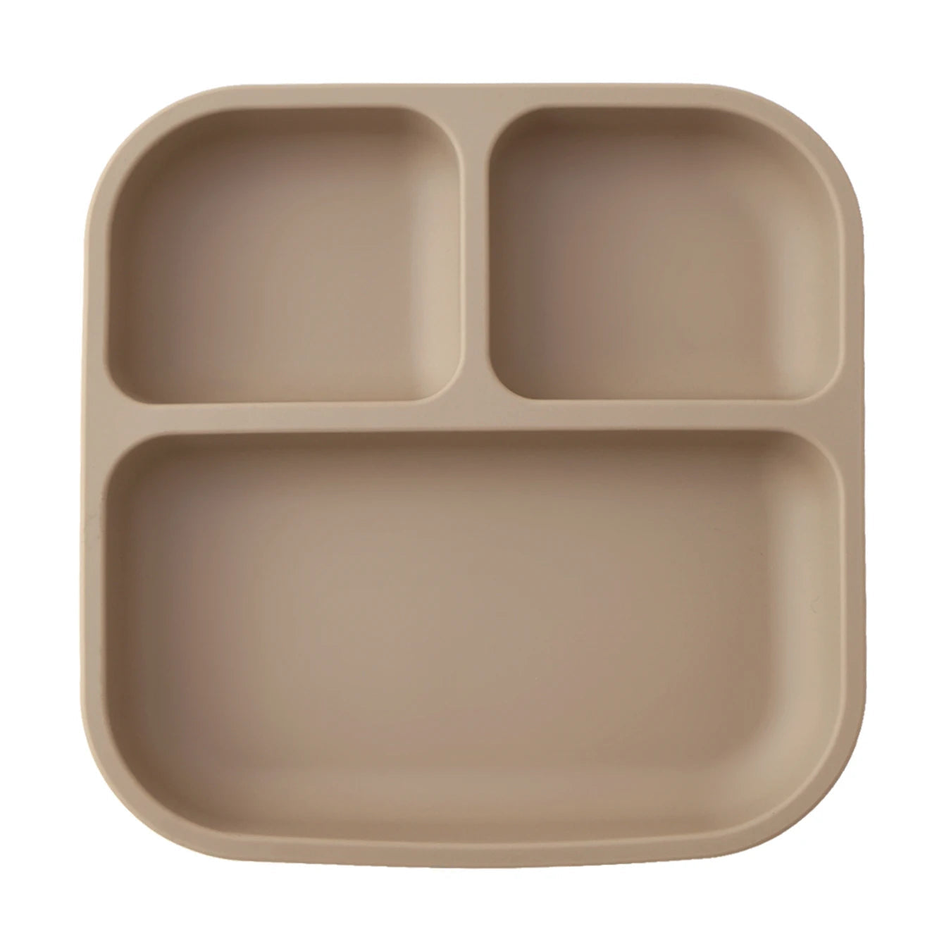 Color Kids 1PCS BPA Free Silicone Divided Square Plate Suction Baby Dish Leakproof Toddler Kids Meal Tray Easy Clean Tableware Purest Peak