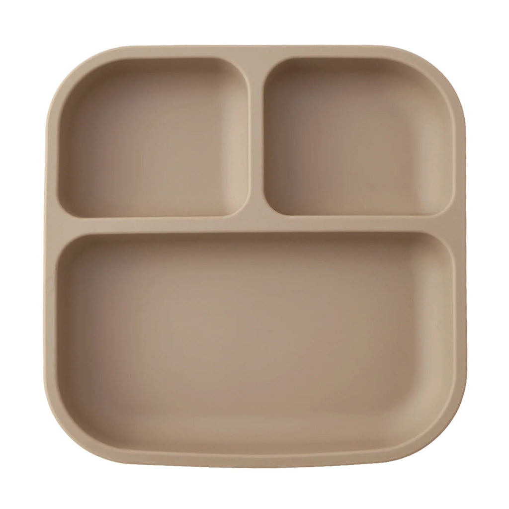 Color Kids 1PCS BPA Free Silicone Divided Square Plate Suction Baby Dish Leakproof Toddler Kids Meal Tray Easy Clean Tableware Purest Peak