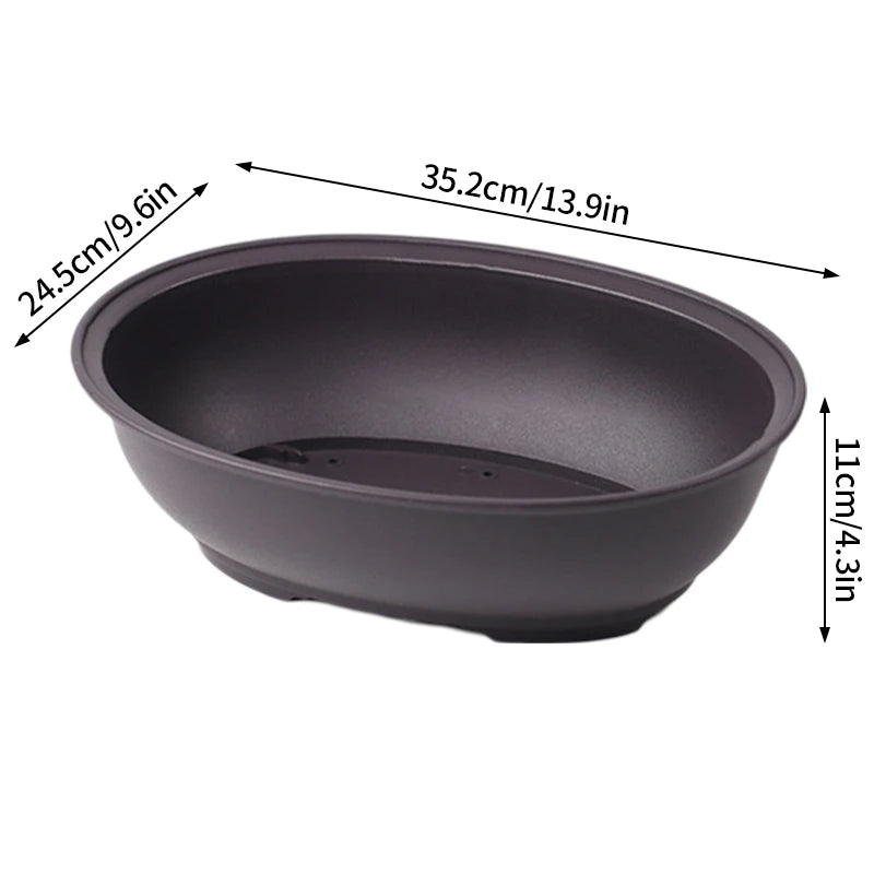 Rectangular Flowerpots Plastic Bonsai Plants Pot Square for Flower Balcony Garden Yard Landscape Bonsai Pot Trays Home Decor Quick Pick Grocers